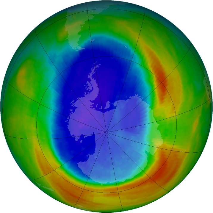 Antarctic ozone map for 10 September 2002